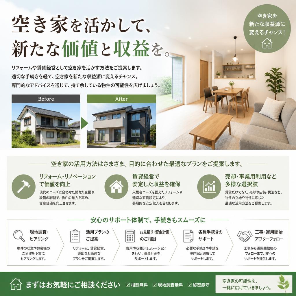 空き家活用のチャンス！
