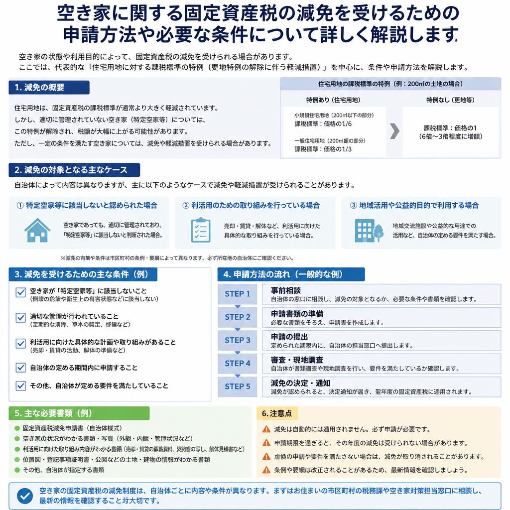 減免申請の種類と条件